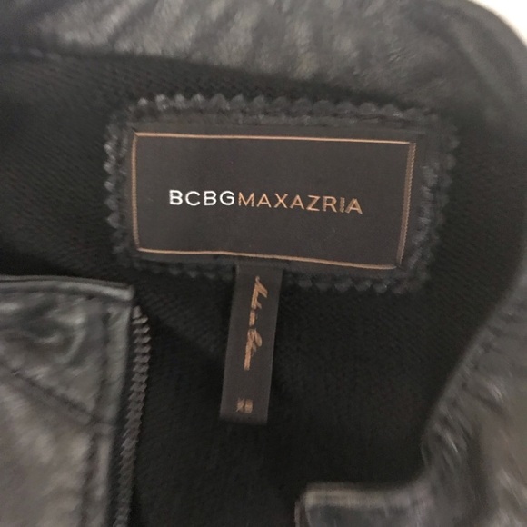 BCBGMAXAZRIA Women's Leather Bomber Jacket Sz XS - Picture 8 of 8